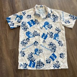 Duke blue devils Hawaiian print shirt button down Medium, fits Small